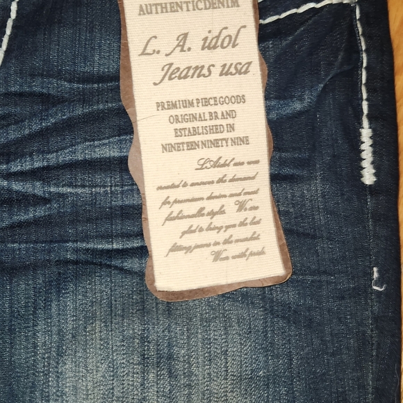 New VNTG  LA IDOL SIZE 9 BERMUDA BLING SHORTS DENIM JEAN RARE FIND WOMENS TEENS - Picture 10 of 15